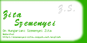zita szemenyei business card